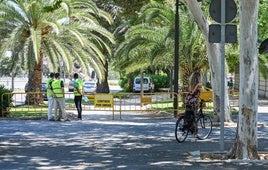 Señalización de las obras del carril bici.