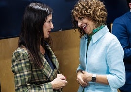 La consellera Ruth Merino y la vicepresidenta María Jesús Montero, antes de comenzar el CPFF del pasado diciembre.