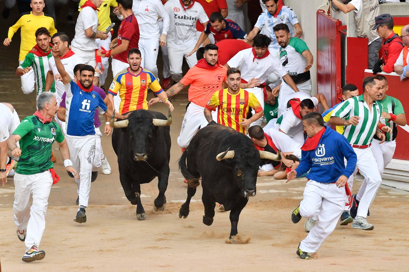 Las mejores imágenes del quinto encierro de San Fermín