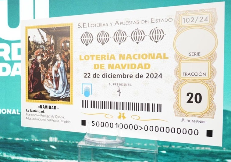 El décimo de la Lotería de Navidad de este año.