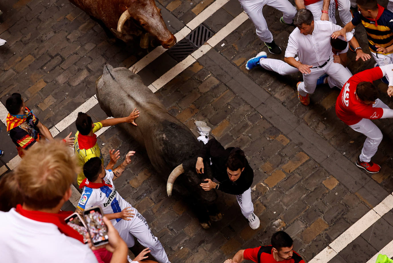 Las mejores imágenes del séptimo encierro de San Fermín 2024