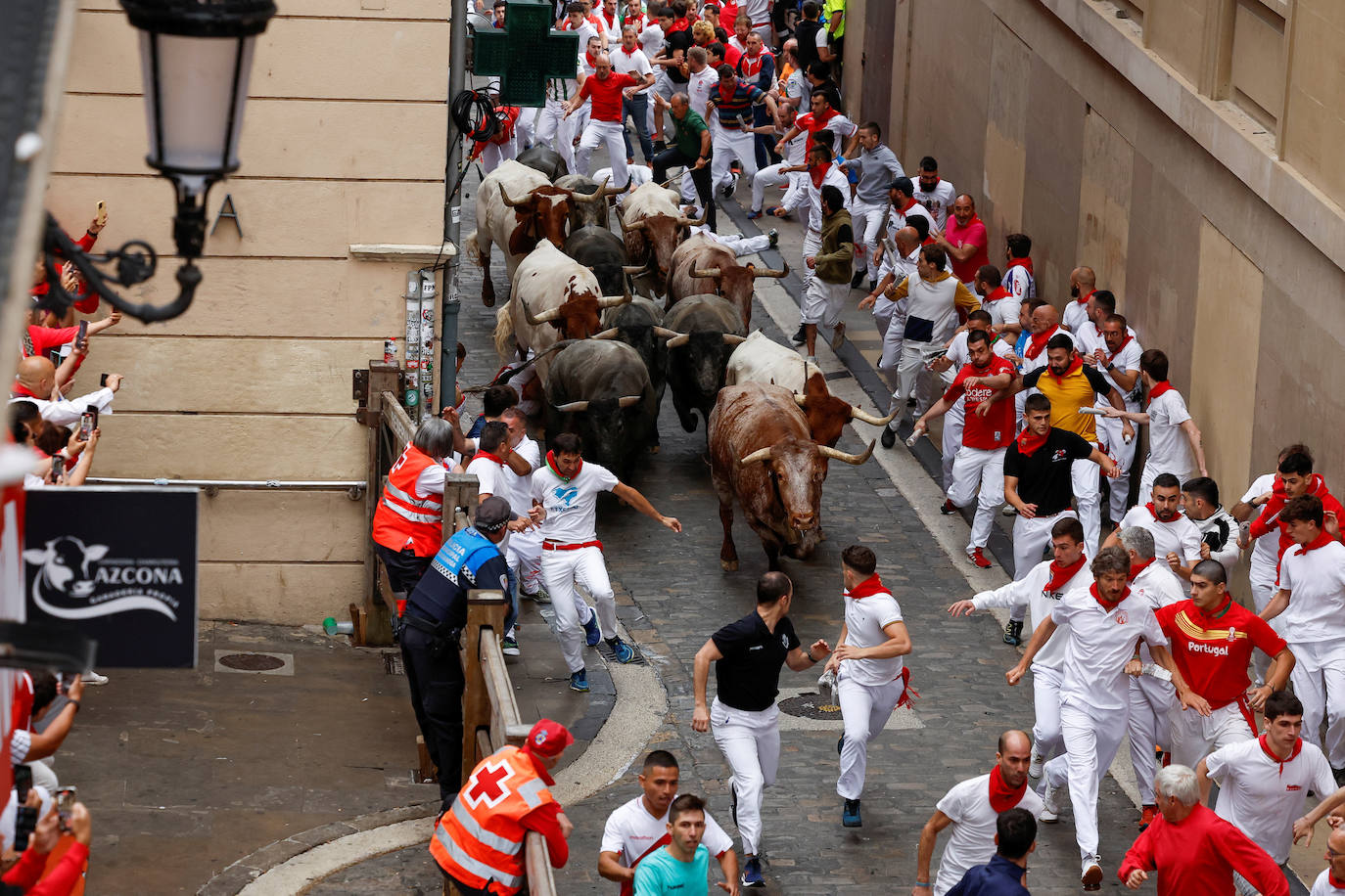 Las mejores imágenes del séptimo encierro de San Fermín 2024