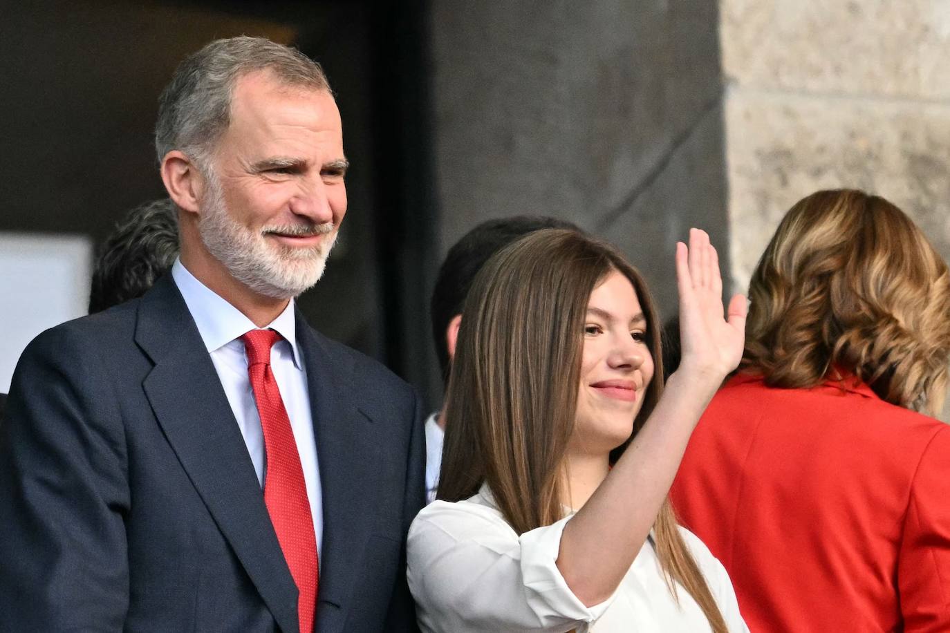 La infanta Sofía, todo al rojo para disfrutar de la victoria de España en la Eurocopa