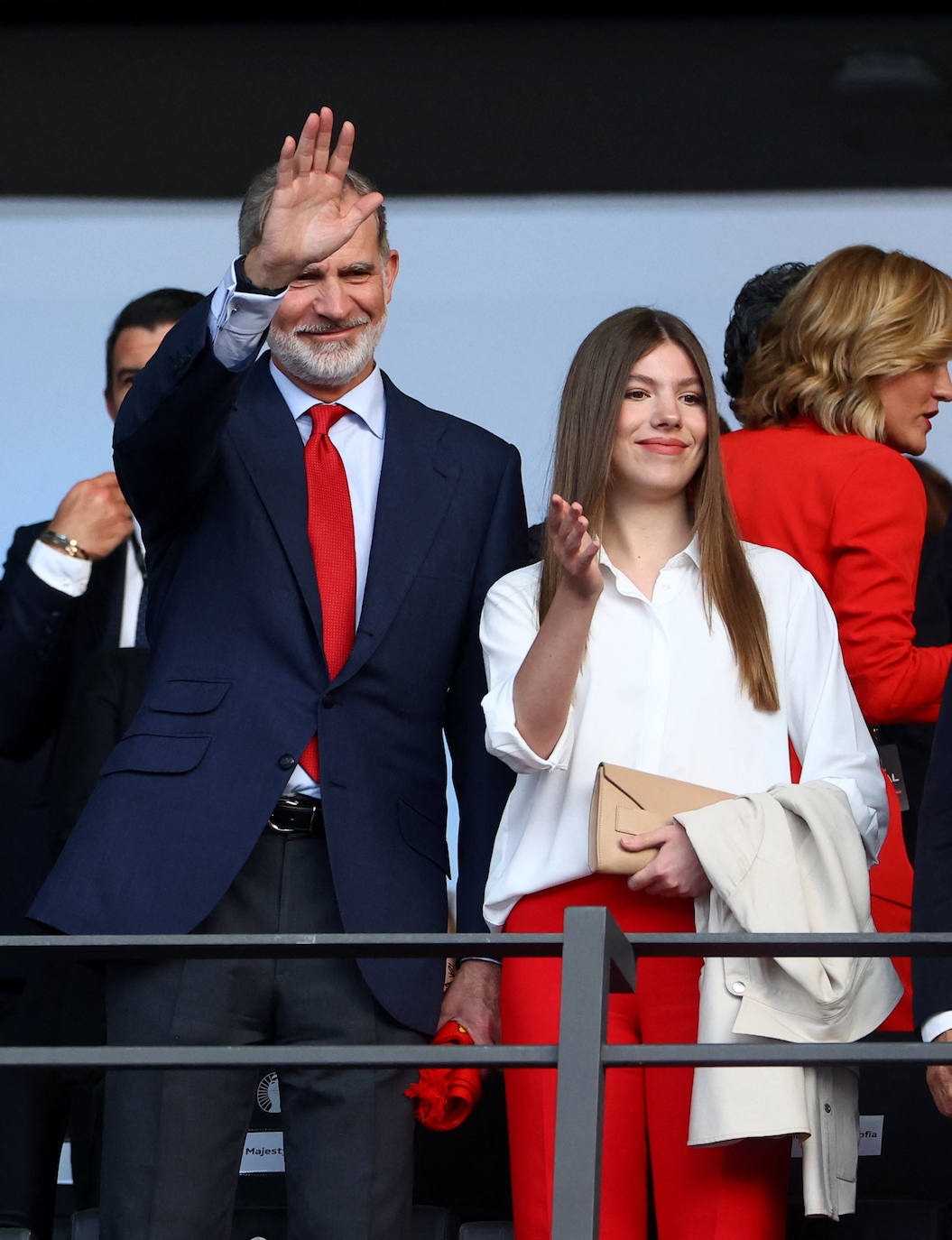 La infanta Sofía, todo al rojo para disfrutar de la victoria de España en la Eurocopa