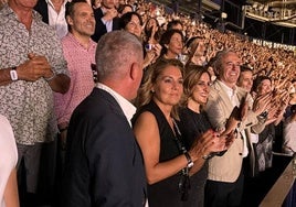 La vicepresidenta segunda del Consell, Susana Camarero, la alcaldesa de Valencia, María José Catalá, y el presidente de Aragón, Jorge Azcón.