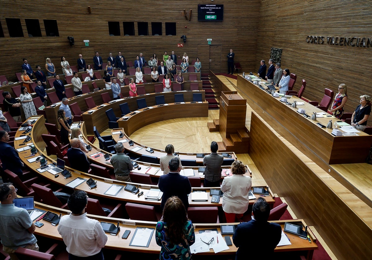 Minuto de silencio en un pleno de Les Corts.