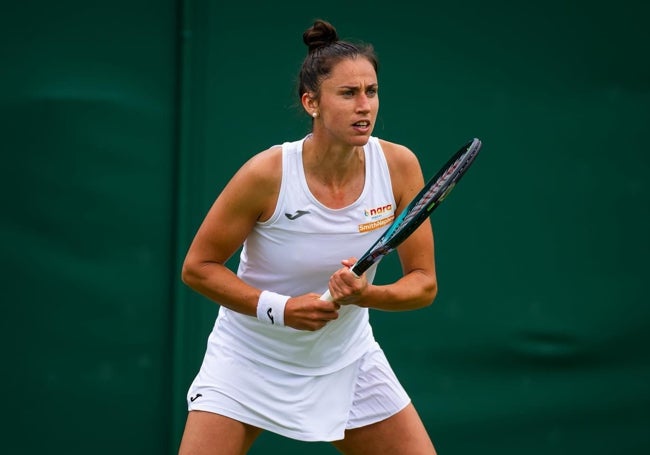 Sara Sorribes durante un torneo de tenis