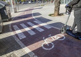 Un carril bici de Valencia en una imagen de archivo.