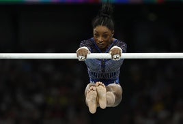 Simone Biles, en los Juegos de París.