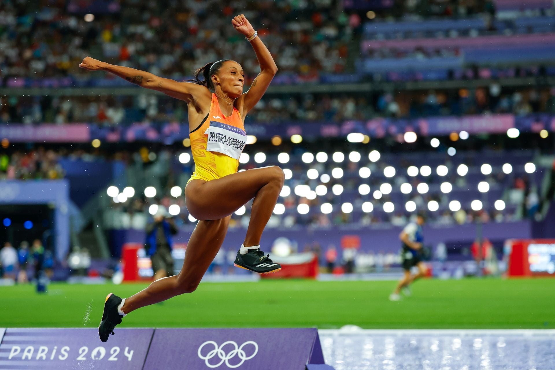 Ana Peleteiro en la final de triple salto de los Juegos Olímpicos de París