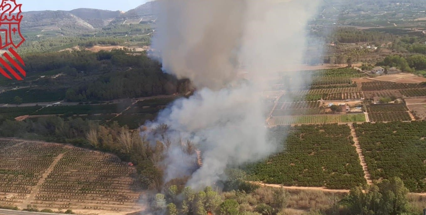 Lugar donde se declaró el incendio de Barxeta.