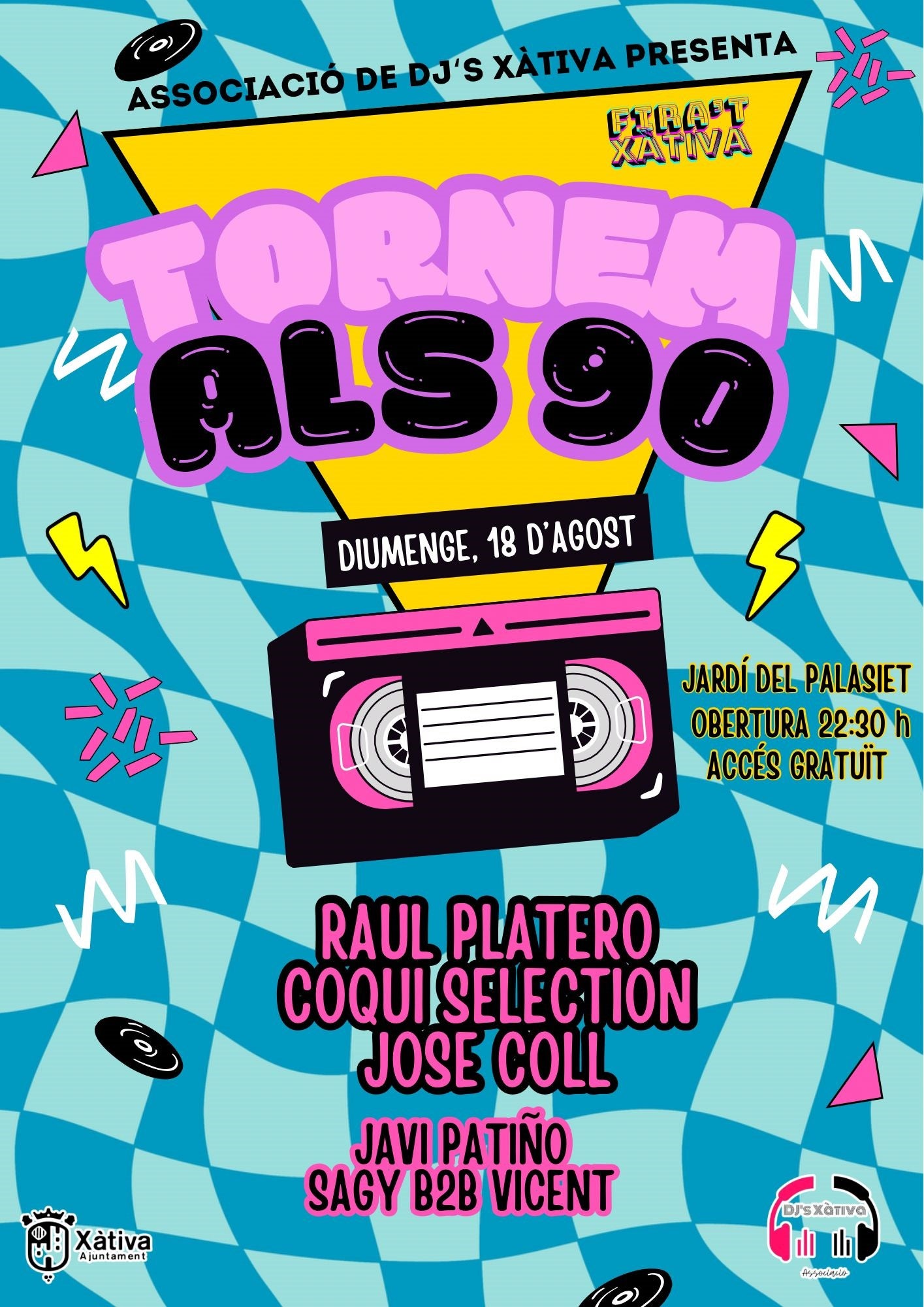 Cartel del Festival de música de los 90 que tendrá lugar en los jardines del Palasiet..