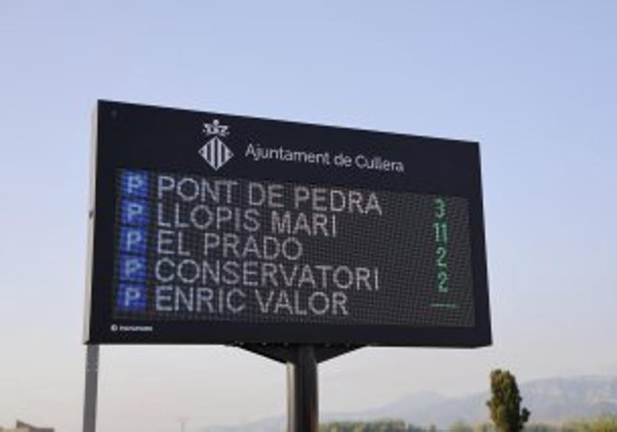 Panel en uno de los accesos de Cullera.