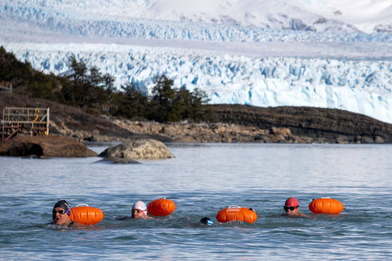 Competición extrema entre los témpanos del glaciar Perito Moreno