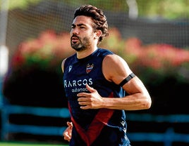 Iborra, en su vuelta a los entrenamientos con el grupo.