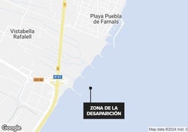 Gráfico que señala la zona donde ha desaparecido el hombre.