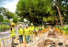 Una de las tuberías, en el Jardín del Turia.