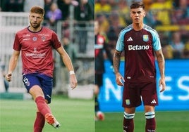 Maximiliano Caufriez, con el Clermont (izquierda) y Enzo Barrenechea, con el Aston Villa (derecha).