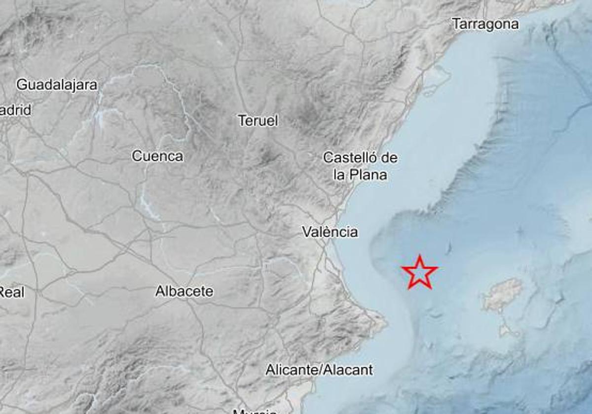 Registrado un seísmo en el Golfo de Valencia.