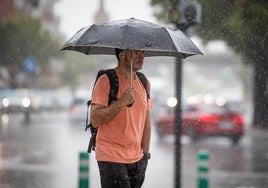 Día de lluvia en la ciudad de Valencia.