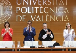 Morant, Mazón, Capilla y Catalá, durante el acto de apertura del curso.