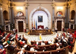 Celebración de un pleno, en el Ayuntamiento de Valencia.