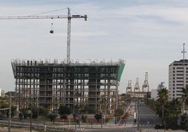 Construcción de viviendas en el barrio de las Moreras, en una imagen de archivo.