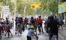 Bicicletada en Xàtiva, en una edición anterior.