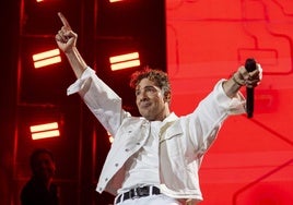 David Bisbal durante su último concierto en Valencia.