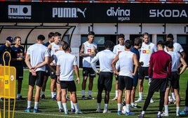 Un entrenamiento del Valencia.