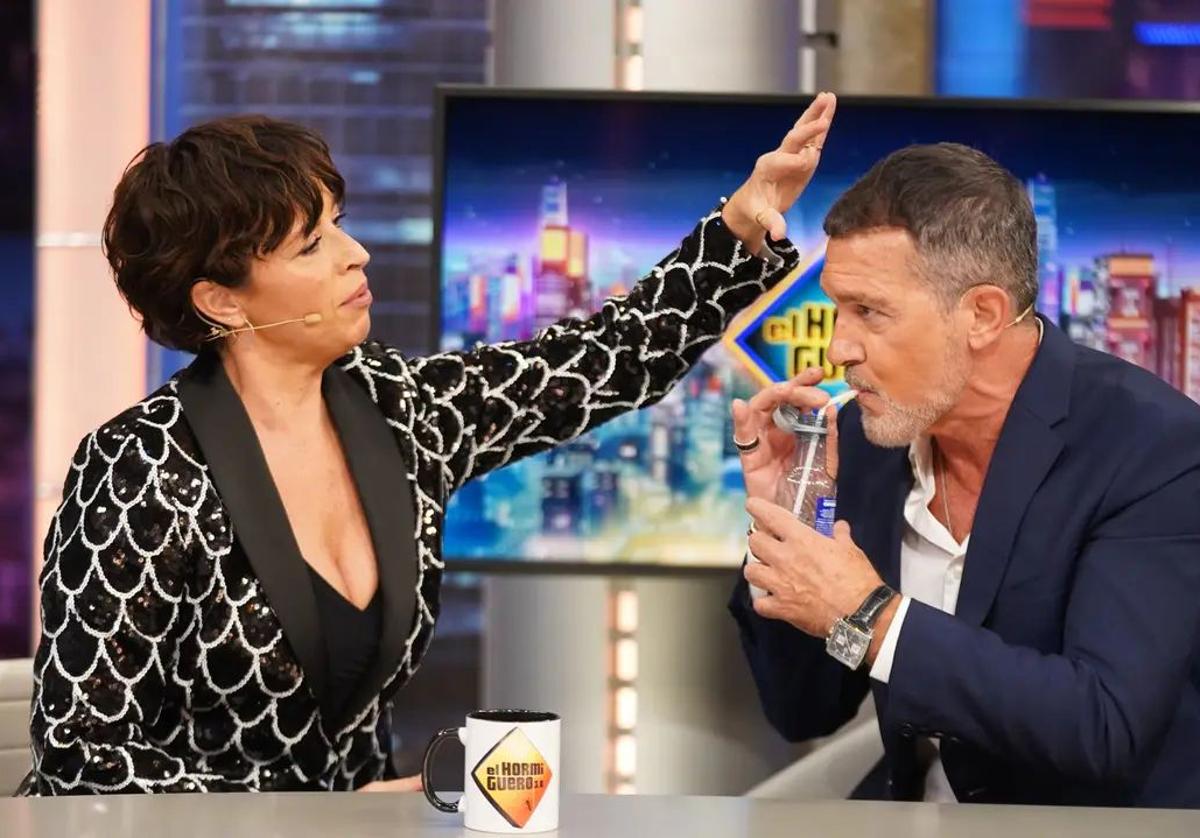 Antonio Banderas y Marta Ribera este jueves en 'El Hormiguero'.