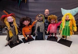 Marionetas de La Bruja Avería y los electroduentes, protagonistas de 'La bola de cristal'.