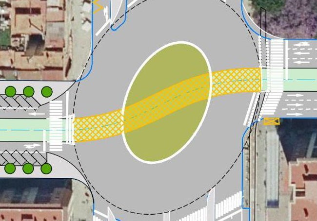 Rotonda de Ausiàs March, que será atravesada por la línea 12.