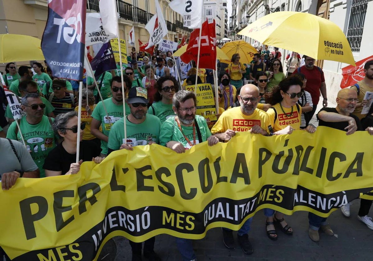 Cabecera de la manifestación incluida en la huelga educativa del pasado mayo.