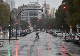 Día de lluvia en la ciudad de Valencia.