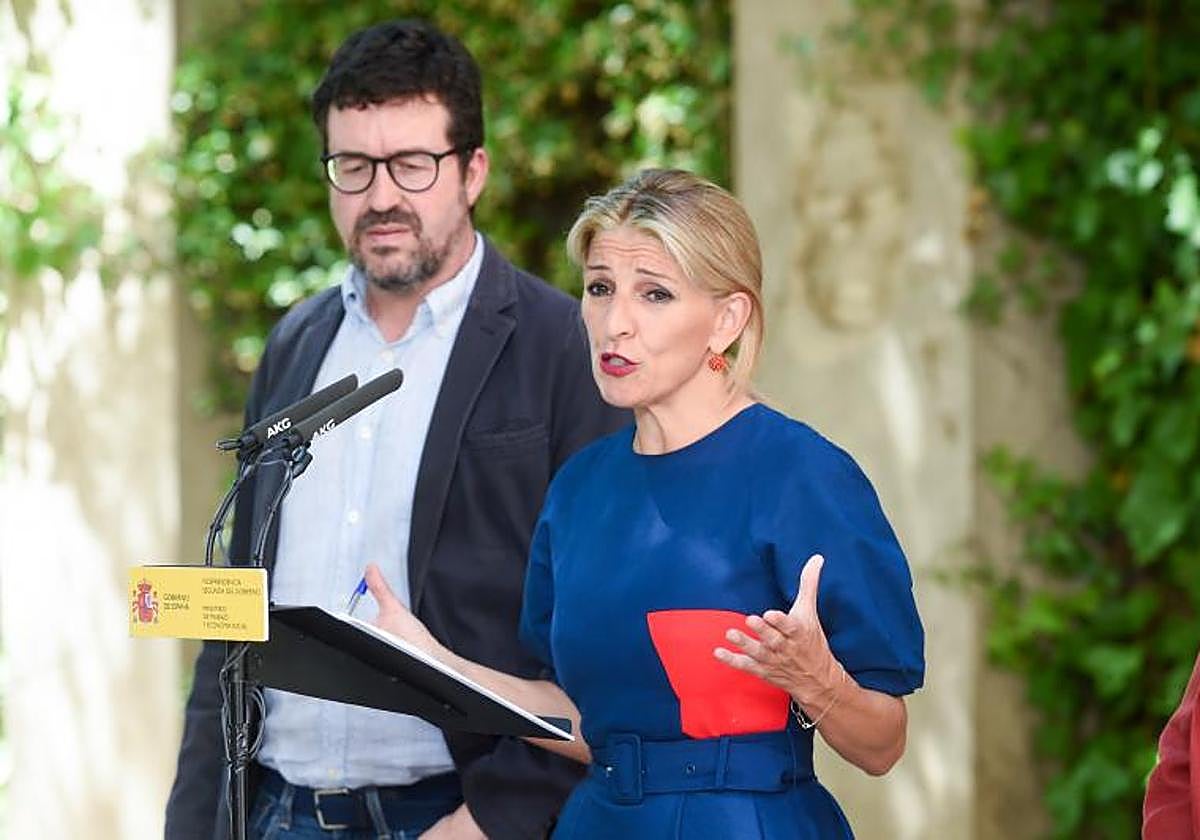 Yolanda Díaz y Jorge Pérez Rey.