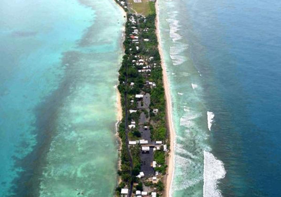 El atolón de Tuvalu.