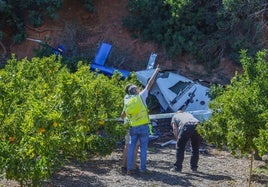 Imagen del helicoptero siniestrado.