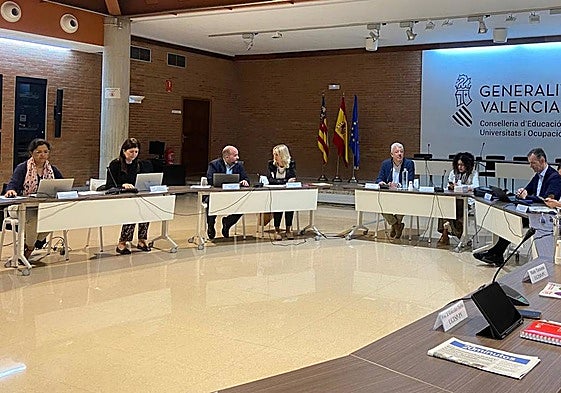 Junta de portavoces celebrada este martes en la Conselleria de Educación.