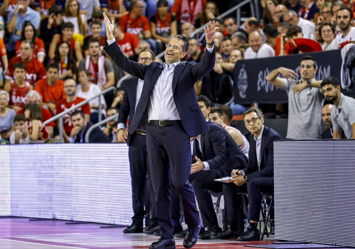 Pedro Martínez, durante el partido en Manesa.