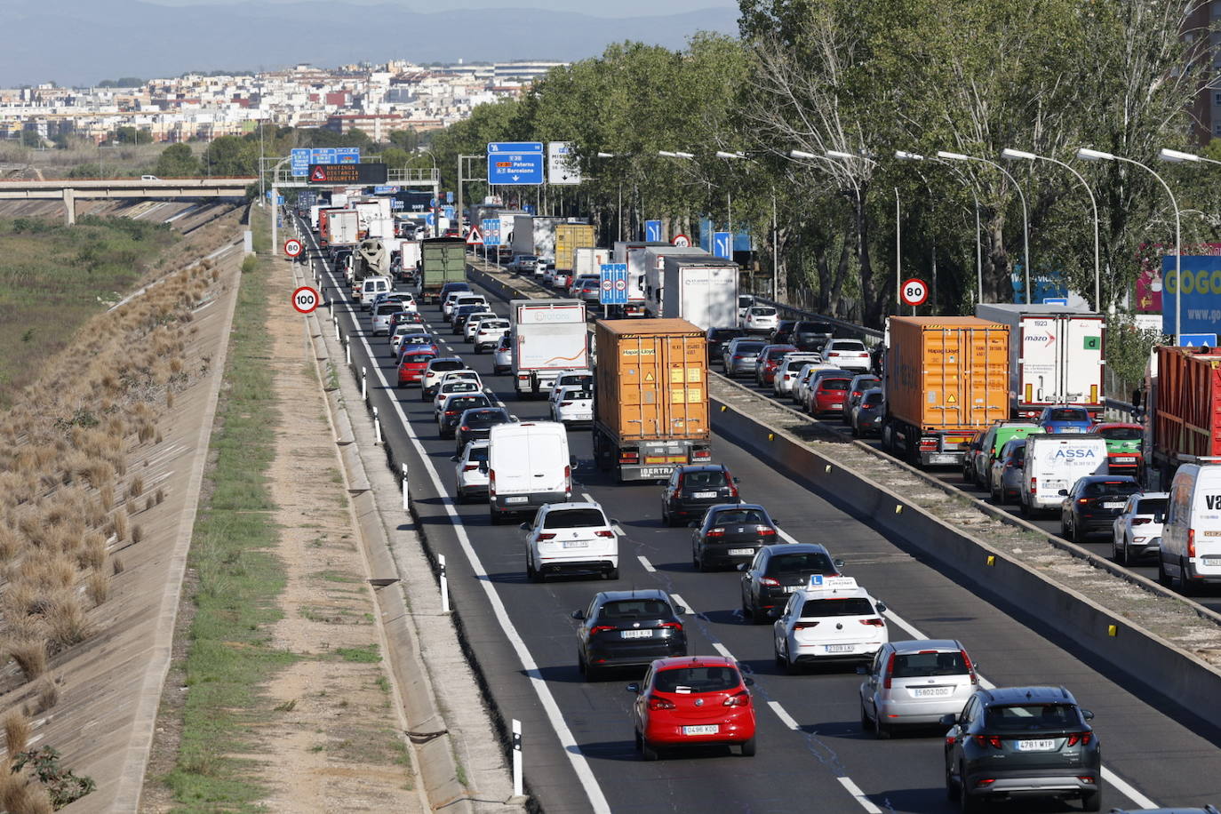 Fotos del atasco en las carreteras de Valencia