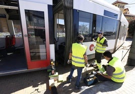 Imagen del tranvía después del accidente.