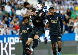 Yarek y Mosquera, en el partido contra el Leganés.