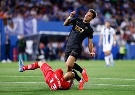Hugo Duro, durante al partido contra el Leganés.