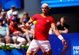 Rafa Nadal, durante un partido de los Juegos Olímpicos de París 2024