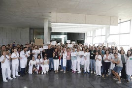 La contración que ha tenido lugar esta mañana en el Hospital de Dénia.