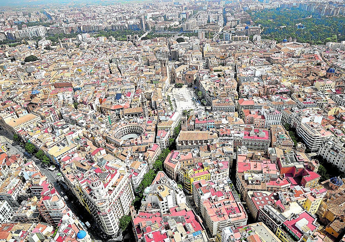 Vista aérea de Valencia.