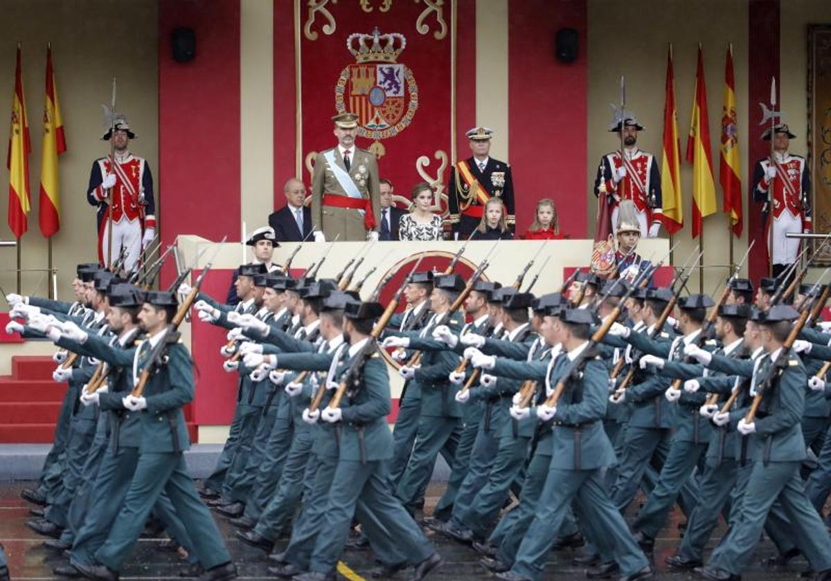 Un momento del desfile del Día de la Hispanidad, en una imagen de archivo.