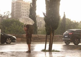 Lluvia sobre Valencia este martes.