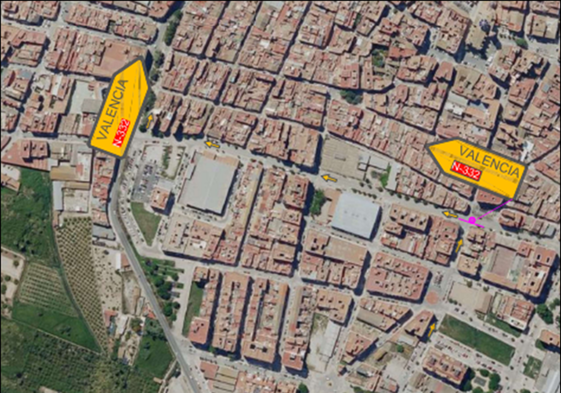 Mapa de las rutas alternativas.